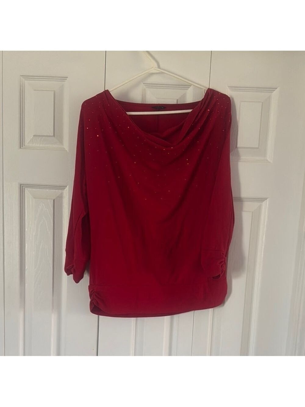 Relaxed Asymmetrical Red Blouse